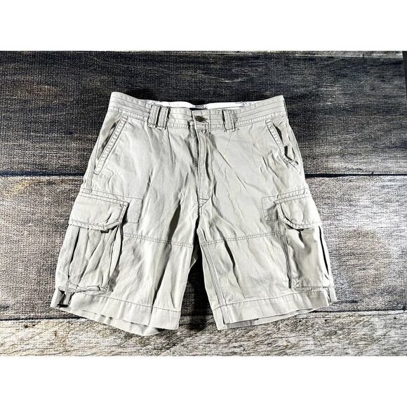 Men Polo Jeans Ralph Lauren Tan Chino Cargo Cotton Shorts 36 x 10 - Picture 1 of 8